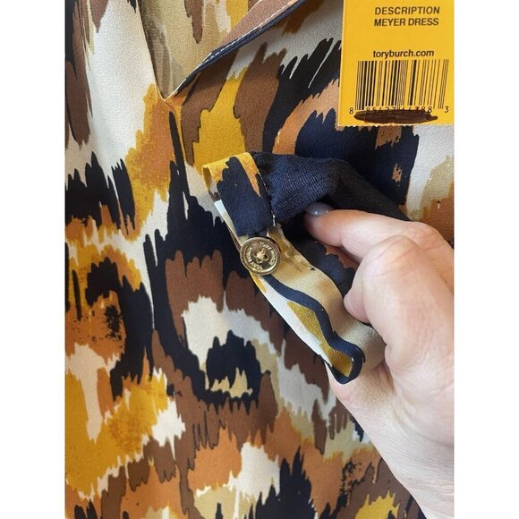 NWT Tory Burch Silk Orange Brown Sheath Meyer dress size 8 - Picture 5 of 7